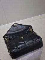 YSL 25S LOULOU PUFFER GM 35 IN BLACK CALFSKIN GOLD HARDWRE - Image 6