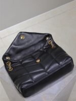 YSL 25S LOULOU PUFFER MM 29 IN BLACK CALFSKIN GOLD HARDWRE - Image 6