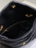 YSL 25S LOULOU PUFFER MINI 23 IN BLACK CALFSKIN GOLD HARDWRE - Image 5