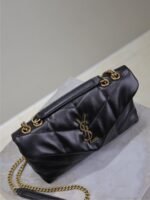 YSL 25S LOULOU PUFFER MINI 23 IN BLACK CALFSKIN GOLD HARDWARE - Image 12