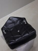 YSL 25S LOULOU PUFFER GM 35 IN BLACK CALFSKIN SILVER HARDWRE - Image 4