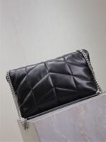 YSL 25S LOULOU PUFFER GM 35 IN BLACK CALFSKIN SILVER HARDWRE - Image 2