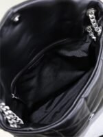 YSL 25S LOULOU PUFFER GM 35 IN BLACK CALFSKIN SILVER HARDWRE - Image 14