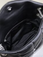 YSL 25S LOULOU PUFFER MM 29 IN BLACK CALFSKIN SILVER HARDWRE - Image 14
