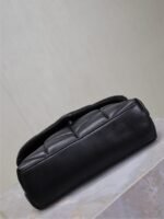 YSL 25S LOULOU PUFFER MINI 23 IN BLACK CALFSKIN SILVER HARDWARE - Image 9