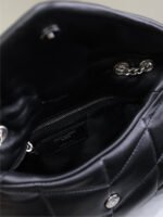 YSL 25S LOULOU PUFFER MINI 23 IN BLACK CALFSKIN SILVER HARDWARE - Image 5