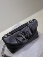 YSL 25S LOULOU PUFFER MINI 23 IN BLACK CALFSKIN SILVER HARDWRE - Image 15