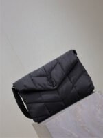 YSL 25S LOULOU PUFFER BAG 34 IN BLACK NYLON BLACK HARDWARE - Image 12