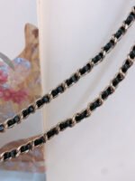 CHAIN BELT IN GOLD METAL INTERWOVEN WITH CALFSKIN STRAPS - Image 3