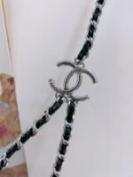 CHAIN BELT IN SILVER METAL INTERWOVEN WITH CALFSKIN STRAPS - Image 11