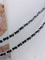 CHAIN BELT IN SILVER METAL INTERWOVEN WITH CALFSKIN STRAPS - Image 10