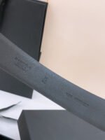 BELT 30MM IN BLACK CALFSKIN WITH INTERWOVEN GOLD CHAIN BUCKLE - Image 9