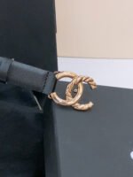 DOUBLE C BELT 20MM IN BLACK CALFSKIN WITH GOLD-TONE CHAIN INTERWOVEN BUCKLE - Image 11