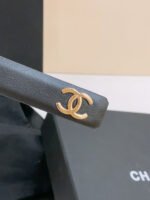 DOUBLE C BELT 20MM IN BLACK CALFSKIN WITH GOLD-TONE CHAIN INTERWOVEN BUCKLE - Image 12