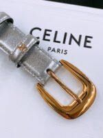CELINE 25S BELT 25MM WITH ARC DE TRIOMPHE BUCKLE IN SILVER 571498 - Image 3
