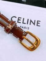 CELINE 25S BELT 18MM WITH ARC DE TRIOMPHE BUCKLE IN BURNT UMBER 571505 - Image 10