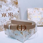 DIOR 25S BELT 20 MM IN LIGHT BEIGE BROWN CALFSKIN 572903 - Image 7