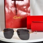 SANTOS SQUARE FRAME SUNGLASSES 524492 IN METAL AND WOODEN - Image 7