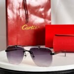 SANTOS SQUARE FRAME SUNGLASSES 524492 IN METAL AND WOODEN - Image 3