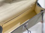 HM KELLY MINI 20 WHITE GLACIER GRAY EPSOM SILVER HARDWARE - Image 8