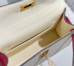 HM KELLY MINI 20 WHITE PINK EPSOM GOLD HARDWARE - Image 18
