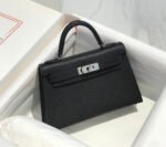 HM KELLY MINI 20 BLACK EPSOM SILVER HARDWARE - Image 12