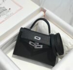 HM KELLY MINI 20 BLACK EPSOM SILVER HARDWARE - Image 4