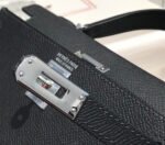 HM KELLY MINI 20 BLACK EPSOM SILVER HARDWARE - Image 7