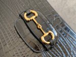 GG 1955 Horsebit Bag 25cm Black Crocodile Leather Gold Hardware - Image 13