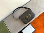 GG 1955 Horsebit Bag 25cm Black Crocodile Leather Gold Hardware - Image 8