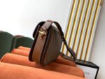 GG 1955 Horsebit Bag 25cm Brown Leather Beige Canvas Gold Hardware - Image 2
