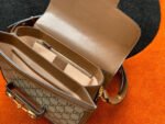 GG 1955 Horsebit Bag 25cm Brown Leather Beige Canvas Gold Hardware - Image 16