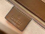 GG 1955 Horsebit Bag 25cm Brown Leather Beige Canvas Gold Hardware - Image 8