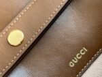GG 1955 Horsebit Bag 25cm Brown Leather Beige Canvas Gold Hardware - Image 18