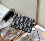 CD Saddle Wallet 10.5cm Blue Obique Embroidery - Image 13