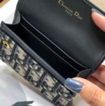 CD Saddle Wallet 10.5cm Blue Obique Embroidery - Image 9
