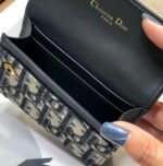 CD Saddle Wallet 10.5cm Blue Obique Embroidery - Image 18