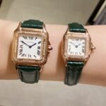 PANTHERE DE CARTIE DIAMOND BEZEL LEATHER - Option 1 27cm - Option 2 Green/Gold Case - Option 3 Japan Movement - Image 3