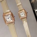 PANTHERE DE CARTIE DIAMOND BEZEL ROSE GOLD BEIGE LEATHER - Option 1 27mm - Option 2 Japan Movement - Image 2