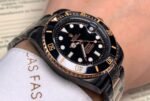 SUBMARINER DATE 40 CUSTOM GOLD BLACK HAND ENGRAVED - Image 2