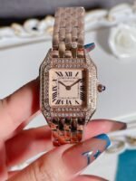 PANTHERE 27MM QUARTZ ROSE GOLD DIAMOND BEZEL - Option 1 Mop Dial - Option 2 Japan Movement - Image 2