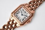 PANTHERE 27MM PINK GOLD CASE DIAMOND BEZEL WHITE DIAL - Image 2