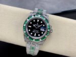 Rolex Submariner Date Green Black Dial Full Diamond - Image 2