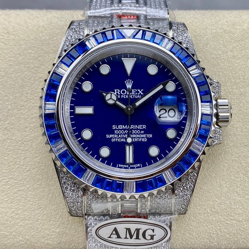 20230821_i1692566076_9048_0_jpg Rolex Submariner Date Blue Dial Full Diamond - Image 1