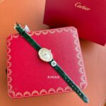 Baignoire 23mm Pink Gold Case Diamond Bezel Dark Green Leather Strap - Image 2