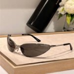 BALENCIAGA RAZOR CAT EYE BB0315 XL Black-Silver Sunglasses🏳️