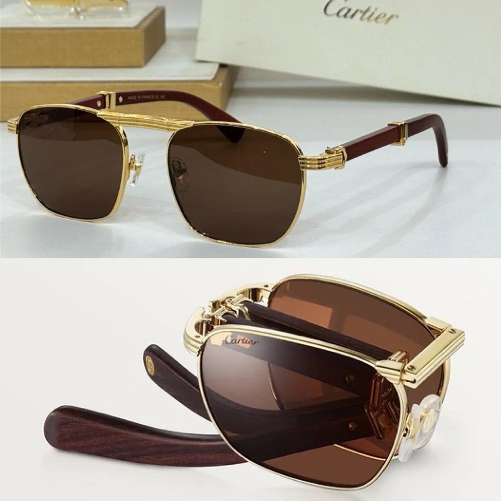 5BF07AA4-22AB-4192-9E66-3F64B13B3553 Cartier PREMIÈRE DE CARTIER CRESW00659 Folding Sunglasses 🐆 $3500 - Image 1