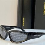 BALENCIAGA 0157S Swift oval-frame Sunglasses 🖤