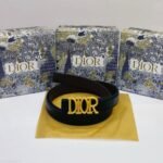 Dior Logo Letter Belt (Black/Gold)