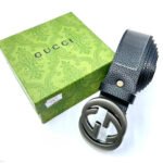 Gucci Interlocking G Belt (Black/Gunmetal)